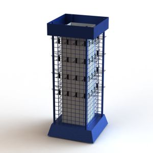 Four Sides Grid Panel Metal Display Stands For Garden Hard Tooling