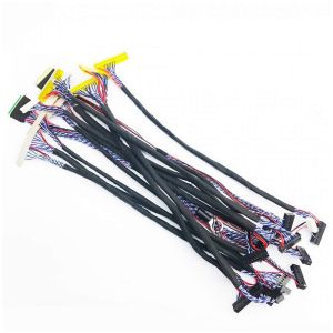 OEM ODM Lcd HRS JAE JST I Pex Cable , Lvds Display Cable Silver Terminal