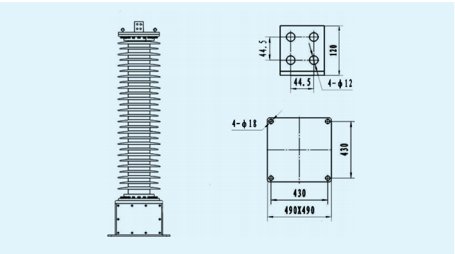 Upto 450kv Outdoor MV Voltage Transformer for Electric Instrument