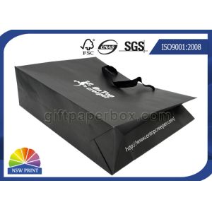 Durable Black Matte Cotton Handle Custom Paper Shopping Bags for Clothing