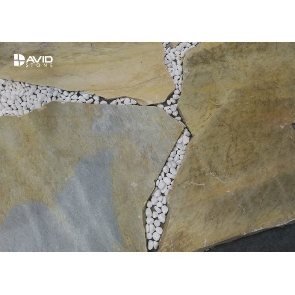 Quality Light Yellow Slate Paving Stones Skidproof Irregular Size For External Floor wholesale