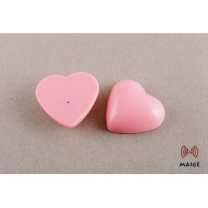 Durable EAS Hard Tag Pink Love Shape Apply To Quilt / Sheet / Clothing