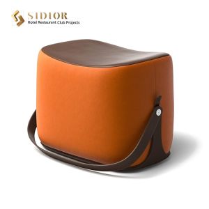 45cm Solid Wood Frame Foot Rest Stool Upholstered Stool Ottoman With Storage