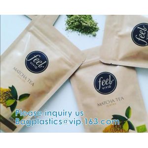 Kraft paper pouch, Odor Proof Bags, Zip Top Waterproof For Food Storage, Heavy