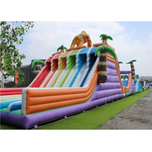 Colorful Commercial Inflatable Obstacle Course Automatic Cutting Sewing High