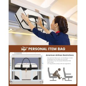 Large Beige Carry On Overnight Duffle Airplane Approved Travel Bag with Laptop