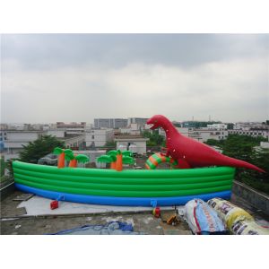 Colorful Dinosaur Theme Inflatable Water Parks For Pool And Lake