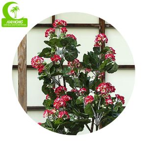 Factory Wholesale Superior Quality Artificial Geranium Tree With Red Flower For