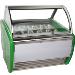 Commercial 1100W Gelato Ice Cream Display Freezer With 8 / 10 / 12 / 20 Pans