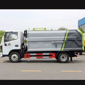4x2 6 Wheels 6 CBM Compactor Garbage Truck With Sidecar Hitch Bucket for City