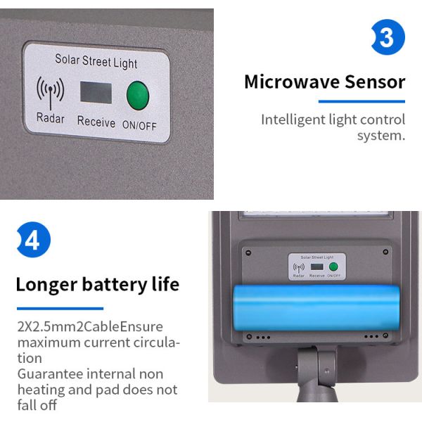 All In One Solar Powered LED Street Lights IP65 Green Energy ABS Radar Sensor 200 W 300 W 400 W