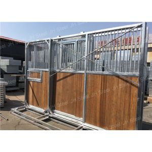 Portable Horse Stable Stall With Bamboo Wood Panel , Power Coated Surface