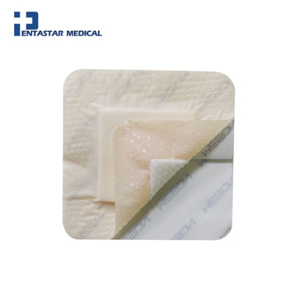 adhesive waterproof burn wound care silicone wound foam dressing with border adhesive foam silicone 4x4
