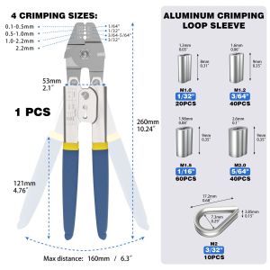Rustproof Portable Wire Crimp Sleeves Swaging Tool Multipurpose