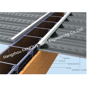 0.8mm-1.2mm Composite Metal Floor Decking For Multi Storey Building ISO9001