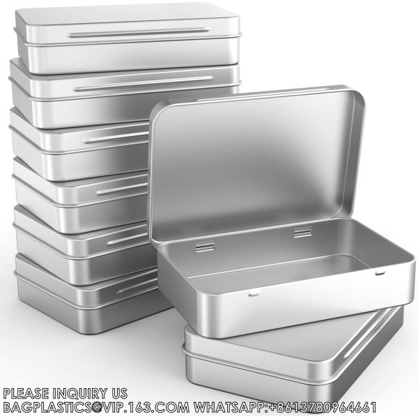 Tin Box Containers 3.7 X 2.4 X 0.8 Inch Metal Tins Storage Box, For Home Storage