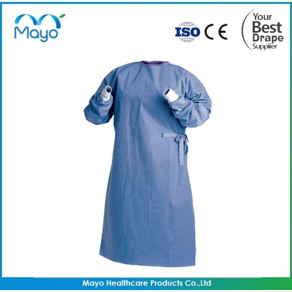 Quality SMS SMMS Surgical Gown Non Woven Blue Disposable Surgical Gowns wholesale