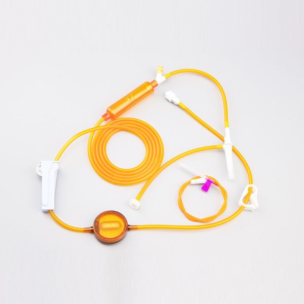 Disposable automatic liquid stop precision filter and light proof infusion set