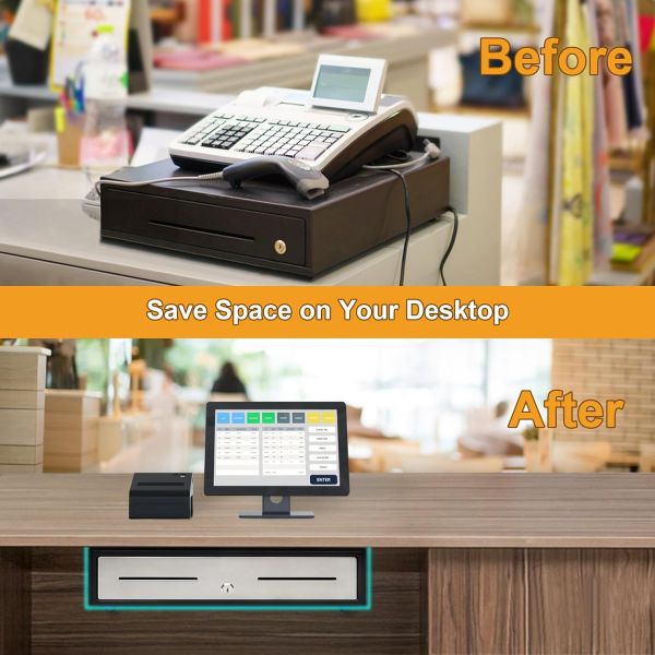 Square Cash Drawer Under Counter Bracket Strong Metal Support for Under Desk Mounting