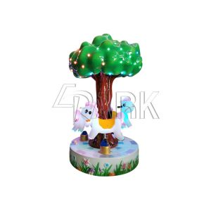Coin Operated Tree Carousel 3 Players Horse Kiddie Rides