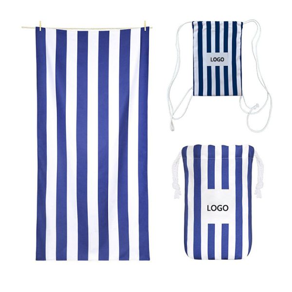 Custom Printed Microfiber Sand Free Custom Beach Towel Quick Dry Compact For