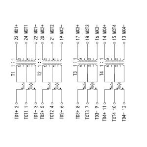 G24115CE / G2484CE / G24102CE POE Magnetic Transformer 3A, 750mA for each pair