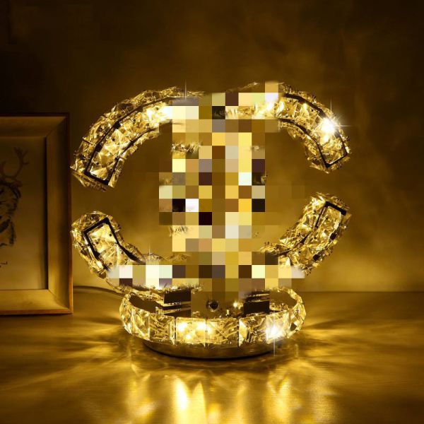 Crystal Table Lamp Bedroom Crystal Bedside Lamp Round LED Decorative Table Lamp
