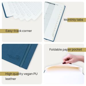 Custom 2023-2023 Planner Medium Night Blue Softcover With Hourly Schedule