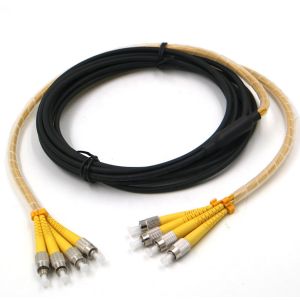 Cheap PE Jacketed Outdoor Pre Terminated Cable 4 Core FC/UPC-FC/UPC With 3.0mm Break Out Legs for sale