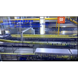 Cheap 24000BPH Glass Bottle 1000ml Juice Beverage Filling + Post-packaging Complete Line for sale