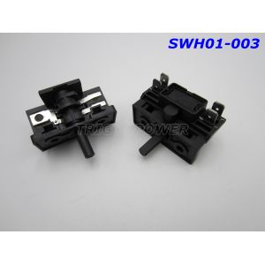Black Electric Stove Switch , High Voltage Resistance 3 Position Rotary Switch