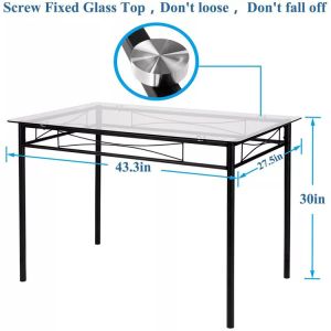 ODM Home Furniture Dining Room Sets Rectangle Glass Dining Table And 4 Chairs