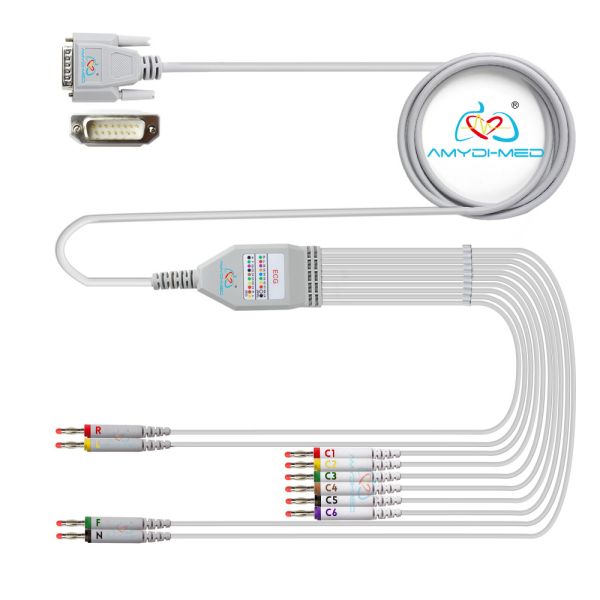Quality Medical DB15P 4.0 Banana 10 Lead ECG Cable Compatible Nihon Konden Biocare Dongjiang wholesale