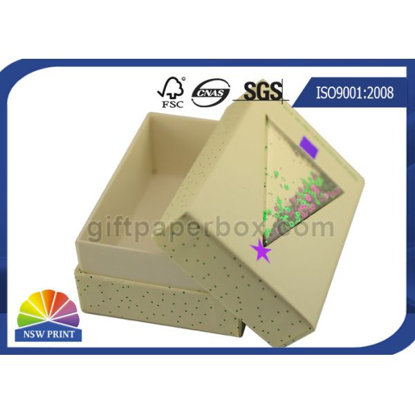 Quality Glitter Powder Cardboard Paper Gift Box Three Pieces With Window OEM / ODM wholesale