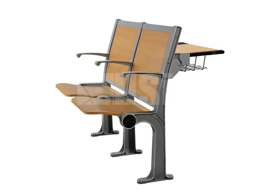 Quality Aluminum / Plywood Structure Student Desk And Chair With Reading Pad For Lecture Room wholesale