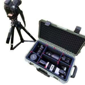 Customizable Outdoor Photography Trolley Box 526x361x258mm with EVA Foam