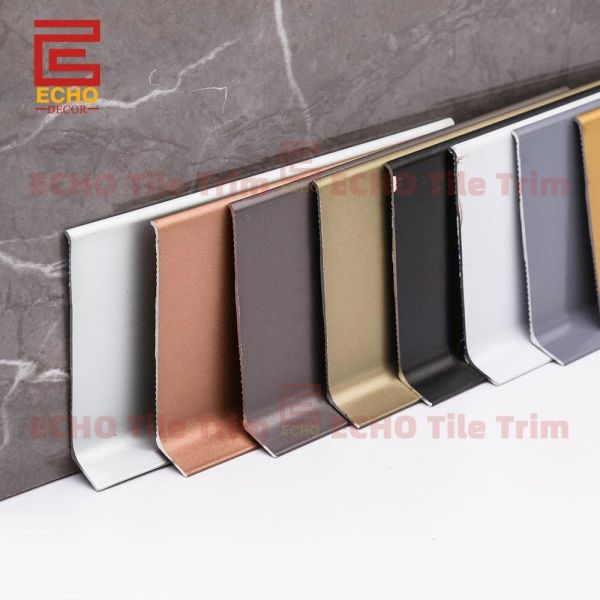 Modern Aluminium Grey Baseboard Trim Cover Skirting Board Profiles