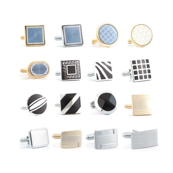 Round Silver Wedding Party Cufflinks Engraved With Initials