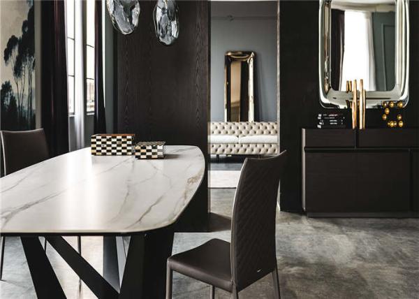 Modern Style Custom Made Furniture Marble Dining Table Rectangle Shaped