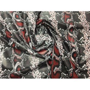 0.35mm Four Way Stretch Fabric / Artificial Leather Fabric Snake Skin Design