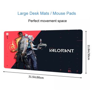 Rubber Overlocked Valorant Pattern Printed Computer Mat Custom Xxl Gaming Mouse