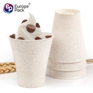 Party supplies biodegradable wheat straw 300ml ice cream cup for party