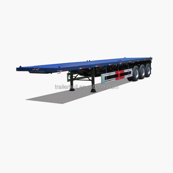 Heavy Cargo Transportation 40ft 45T Payload Flatbed Semi-Trailer with 3 Axels Versatile