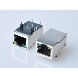 RJ45 Modular Jack Connector, Through Hole Type, Transformer, with LED