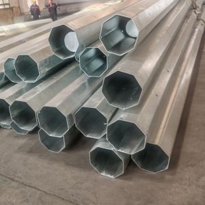 Octagonal 30FT Steel Galvanized Pole With Nea Standard For 15KV Power Distributi