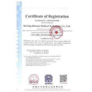 Henan Kerong Gas Equipment Co., Ltd Certifications