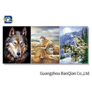 China 3D Effect Lenticular Flip Wolf / Eagle Pattern PP / PET Material Wall Poster on sale