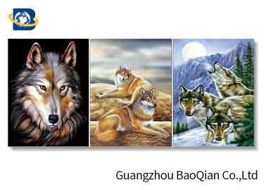 Quality 3D Effect Lenticular Flip Wolf / Eagle Pattern PP / PET Material Wall Poster wholesale