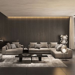 OEM Accepted Customized Size Luxury Italian Design Modern L Shape Sectional