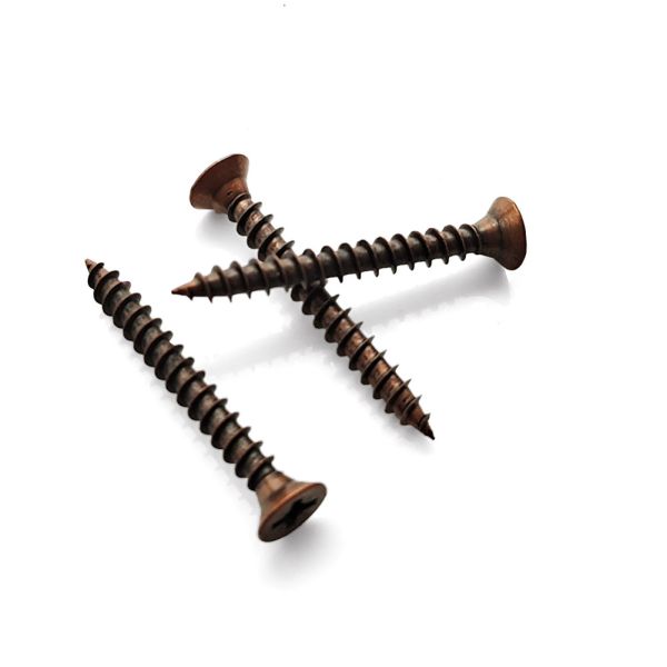 Antique Bronze Plated Self-Tapping Screw Pozi-Drive Countersunk Head for